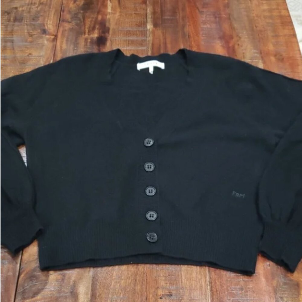 FRAME Black Button-Up Women's Cardigan
